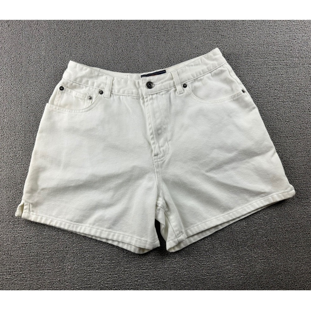 Y2K Route 66 Shorts Women 10 White High Rise Denim 100% Cotton Gorpcore Summer